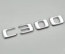 For Mercedes Benz C300 Chrome Silver Rear Boot Trunk Letter Number Badge Emblem