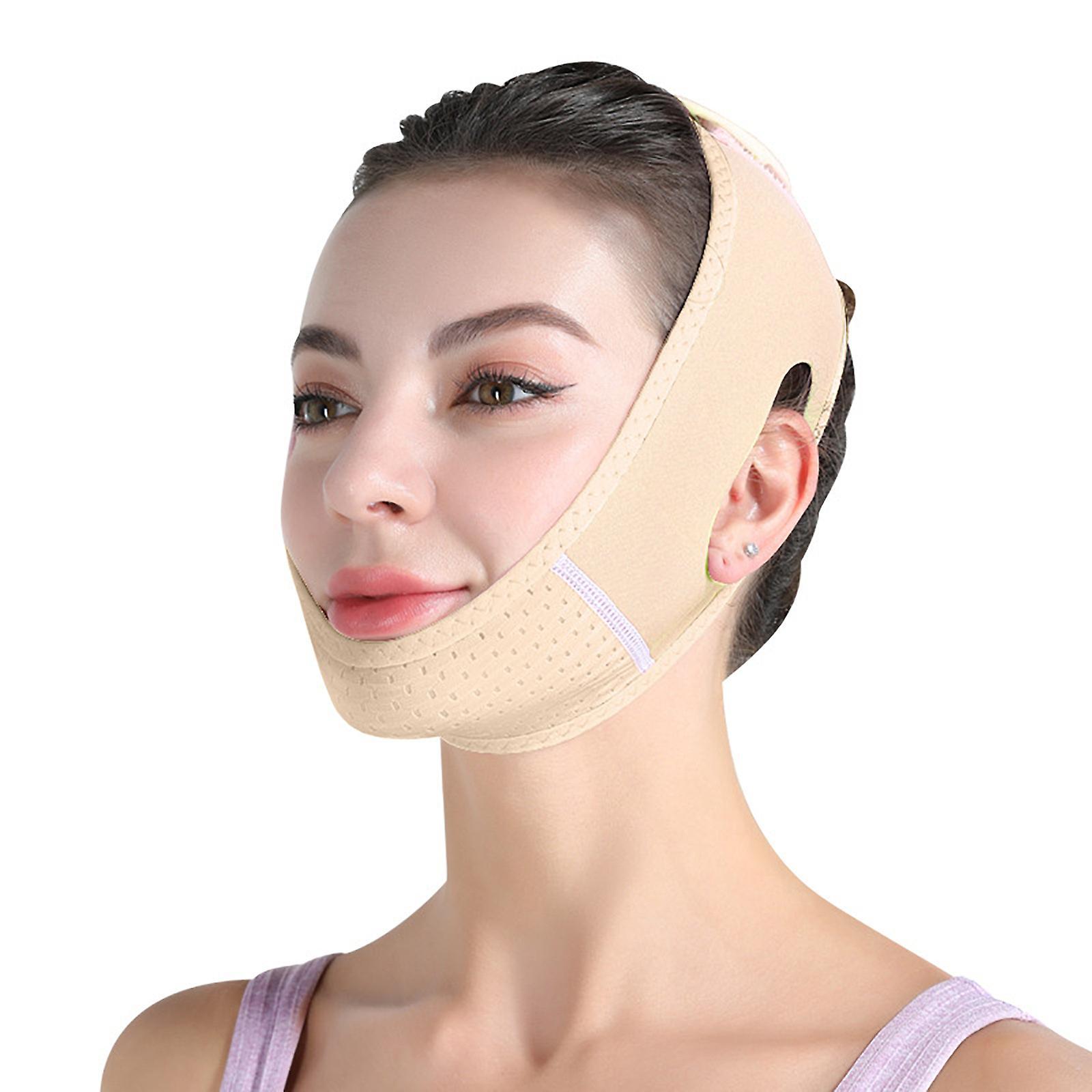 Flye Beauty Face Shaping Sleep Facial Mask, Double Chin Lifting Bandage To Tighten Skin And Removes Wrinkles Yellow