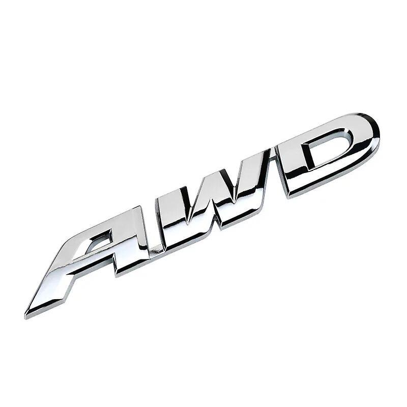 Hikig 3d Metal Silver Logo Awd V6 Emblem Car Fender Badge Trunk Decal For Honda Awd V6 Stikcer Accessories Big AWD