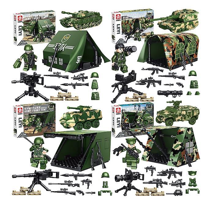 YM Studio New version Military Tent World War II People Special Forces Police Dolls Assembly of Building Block Toys