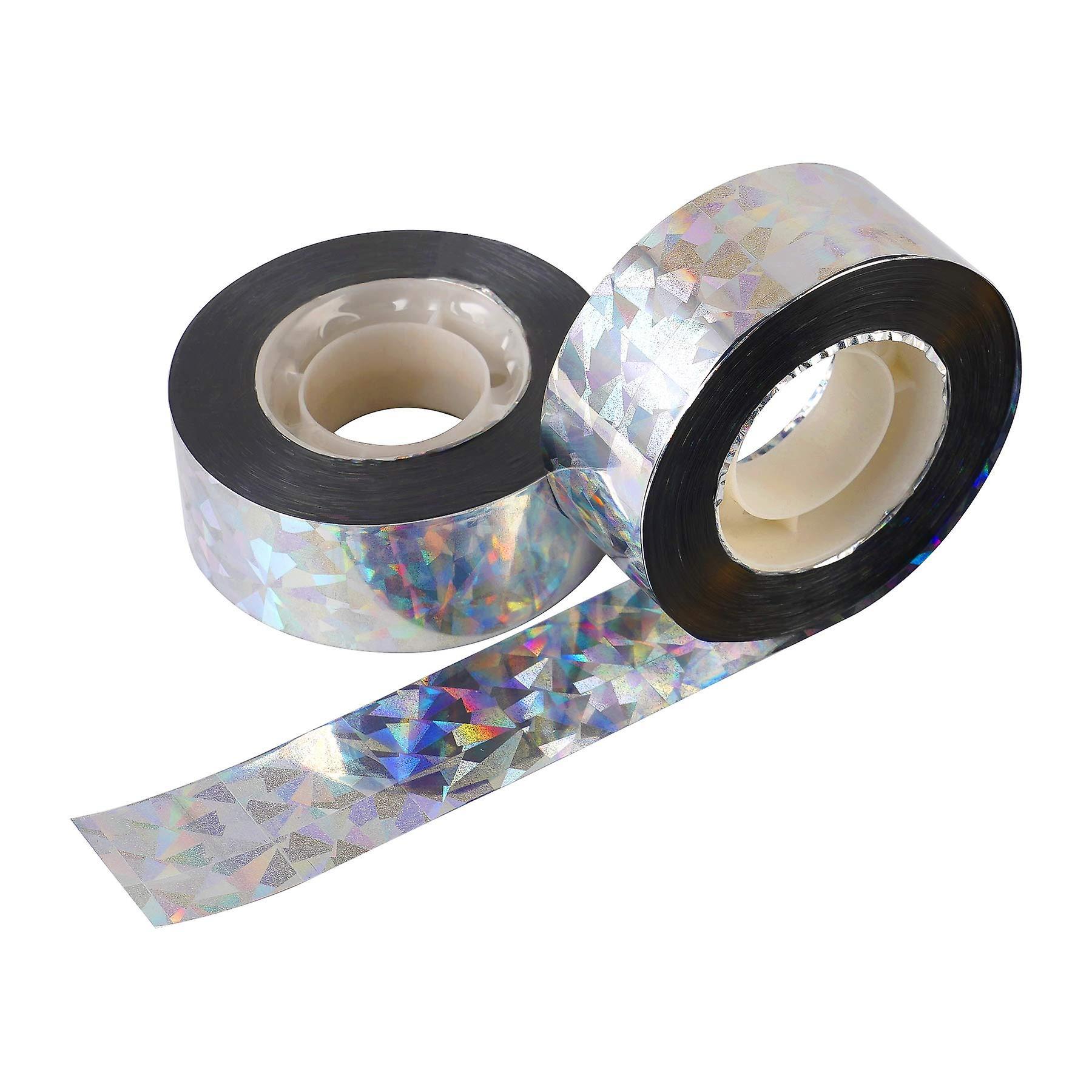 Elsavct 2PCS Bird Repellent Scare Tape, 262 Feet x 2.4cm Bird Deterrent Reflective Scare Tape for Scare Birds Away