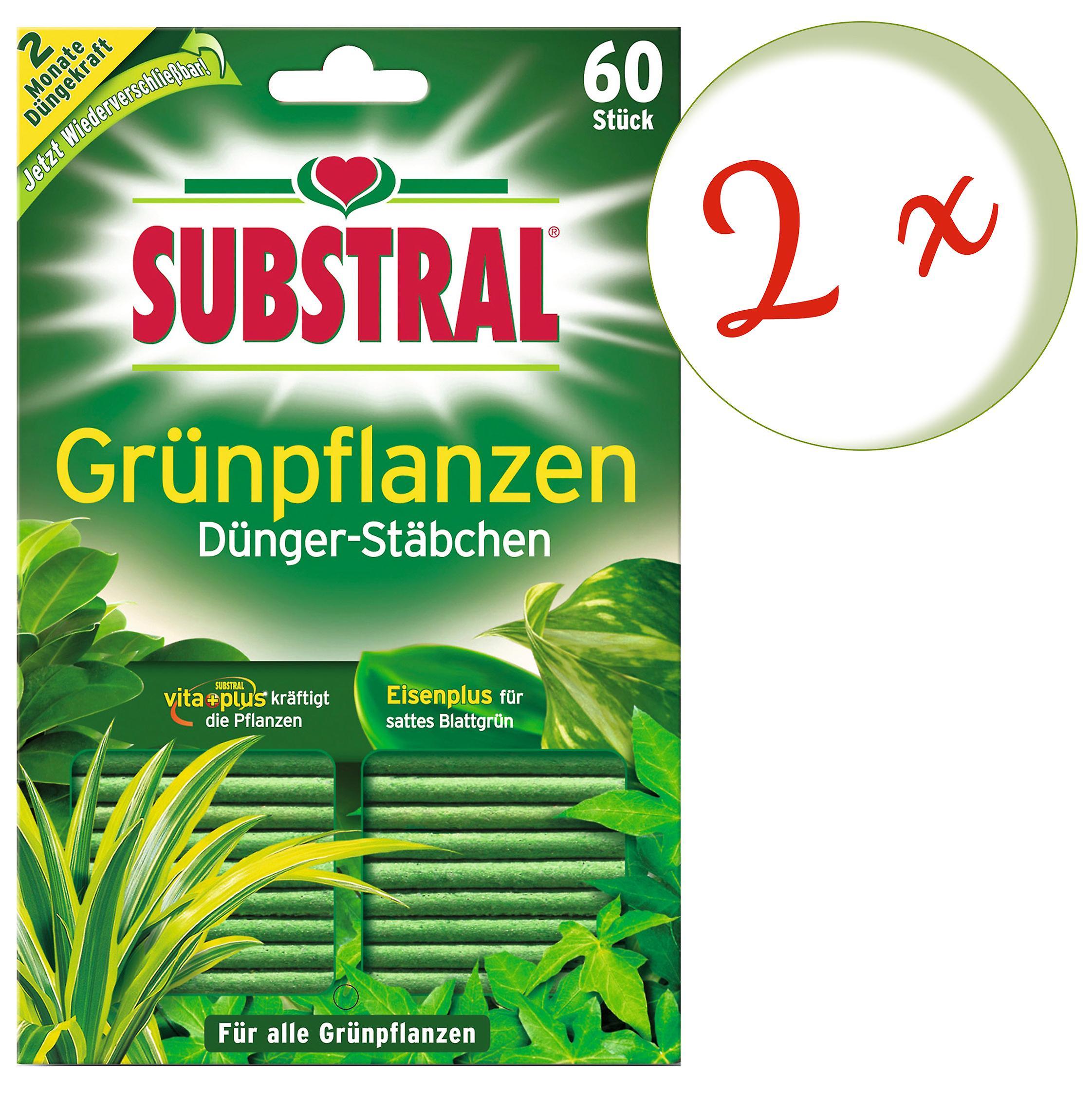 Scotts Substral 2 x SUBSTRAL® Green Plants Fertiliser Sticks, 60 pieces