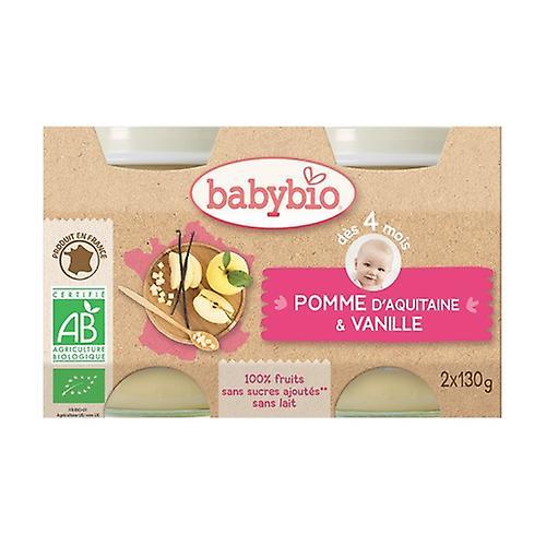 Babybio Small Pot Pomme d'Aquitaine (Ex: Vanilla) Organic (from 4 months) 2 units of 130g