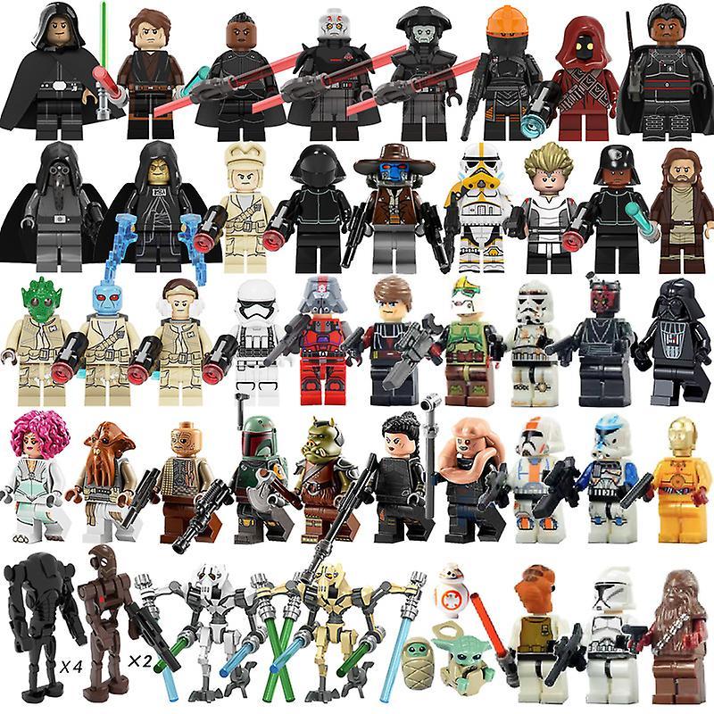 Huxmotor 73pcs/set Star Wars Luke Yoda Kinsawa Commandos Minifigures Toys 50 Pieces