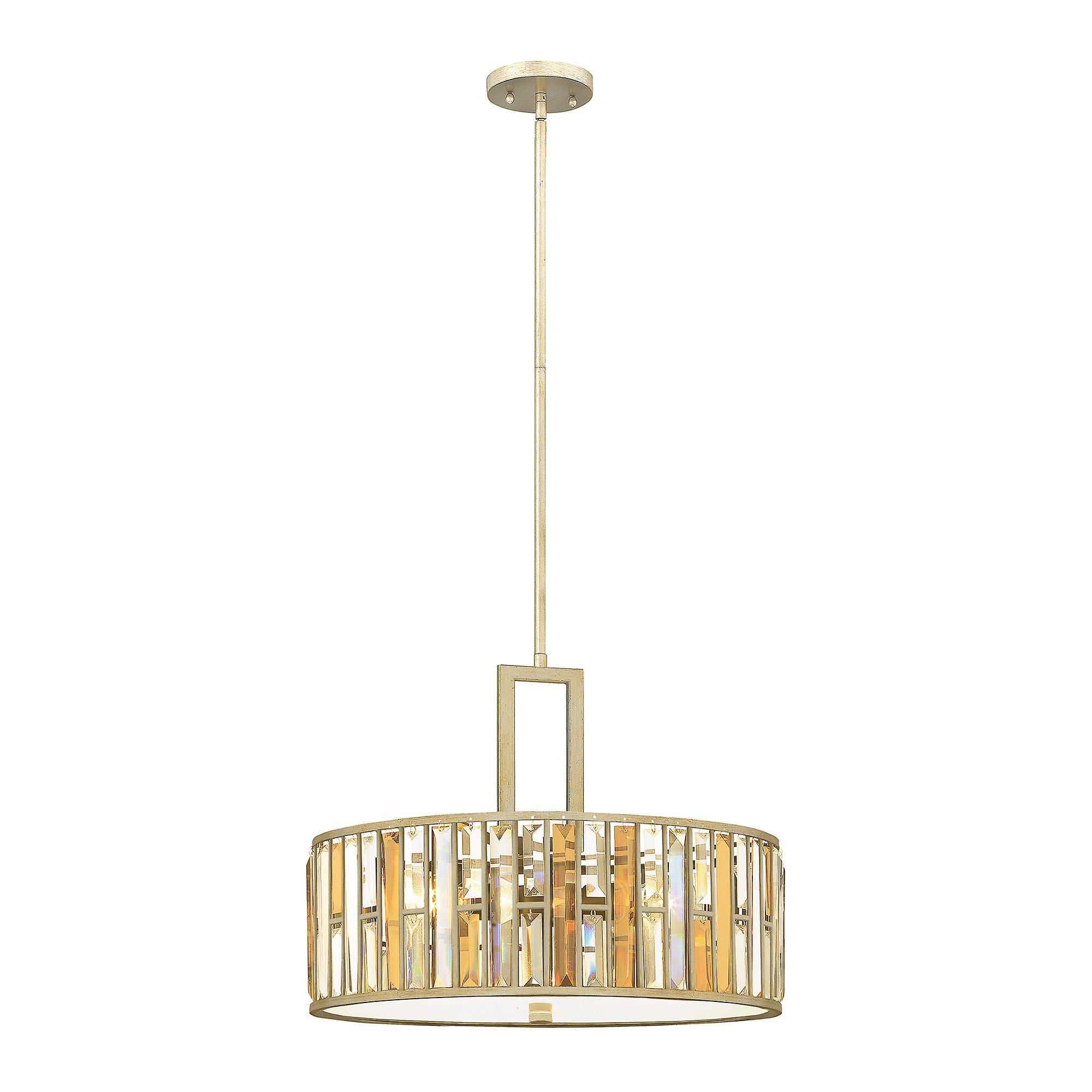 Gemma 3 Light Ceiling Pendant Silver Leaf E27