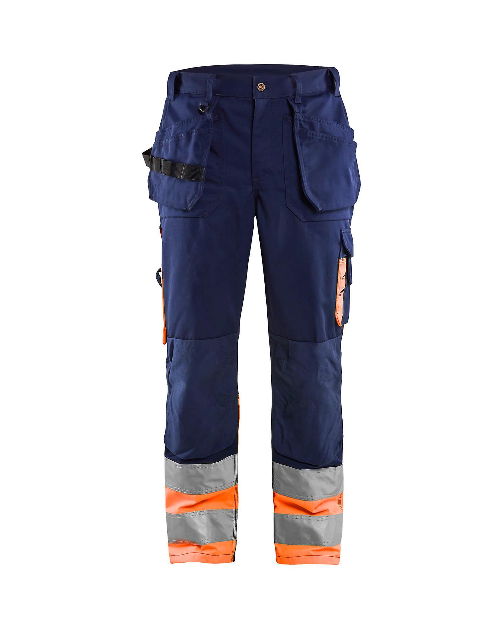 Blaklader 1529 hi-vis work trousers - mens (15291860) Navy blue/orange