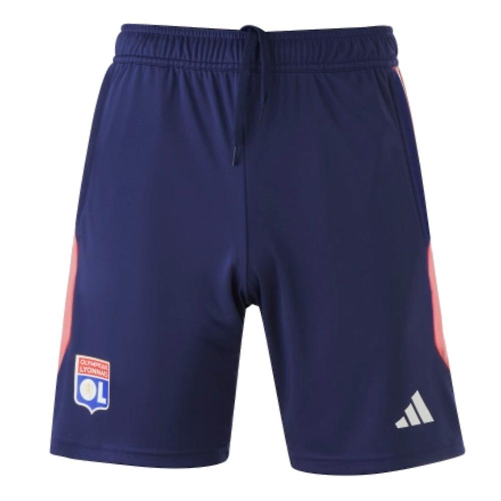 Adidas 2023-2024 Olympique Lyon Training Shorts (Tech Indigo) Navy Medium 34 inch Waist