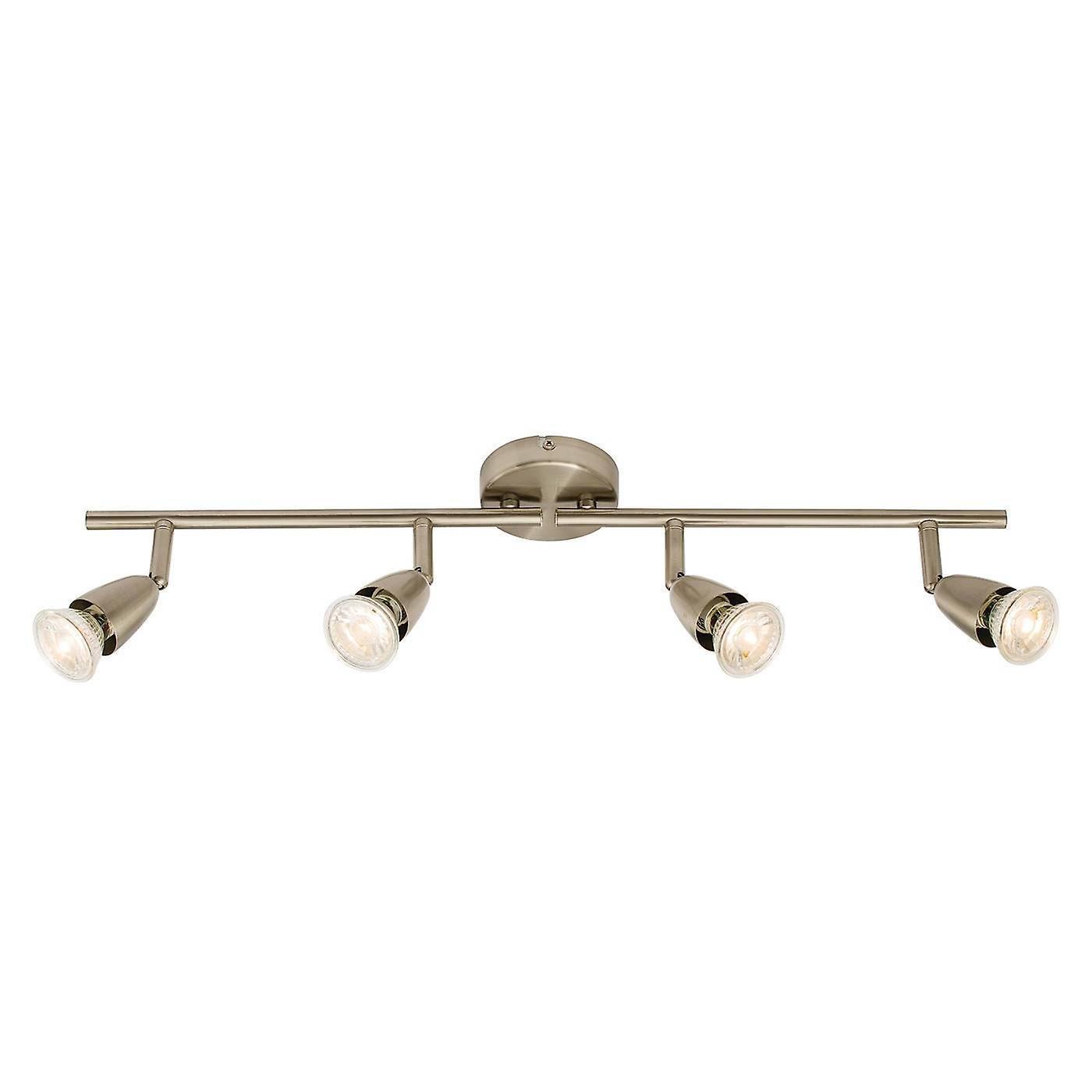 Endon Lighting Amalfi Adjustable 4 Light Spotlight Satin Nickel, GU10