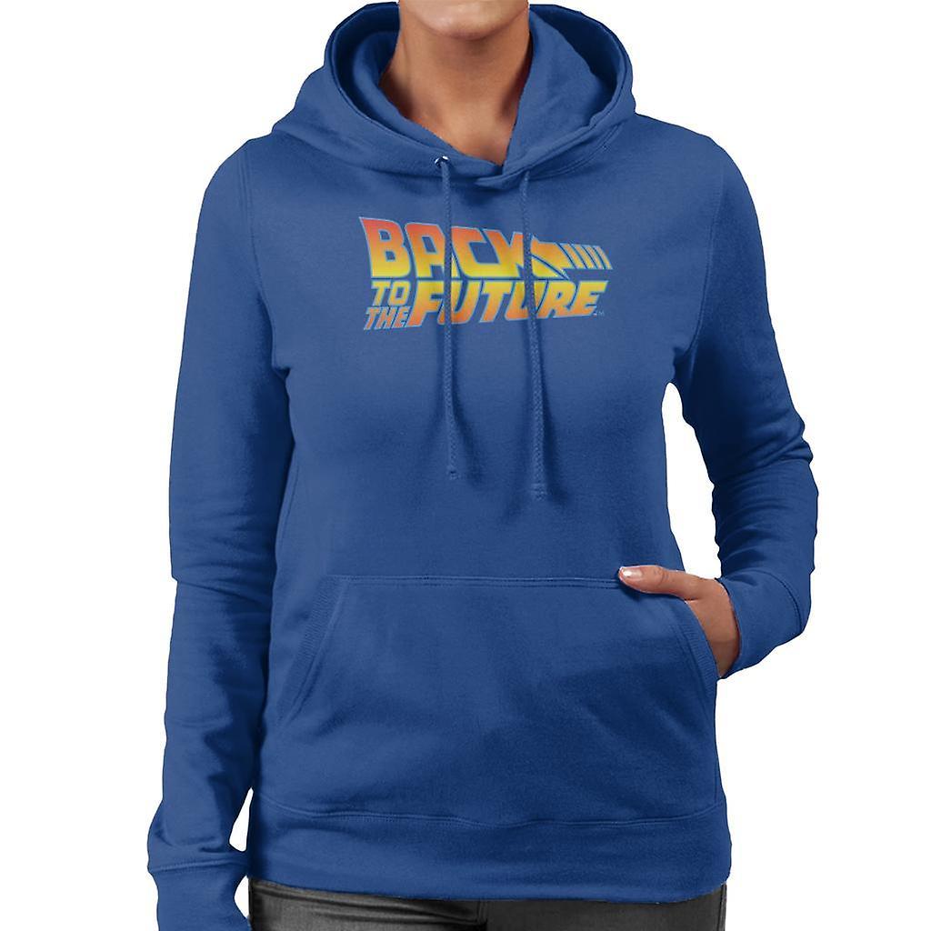 Back to the Future Classic Movie Logo Women's Hooded Sweatshirt Royal Blue XX-Large