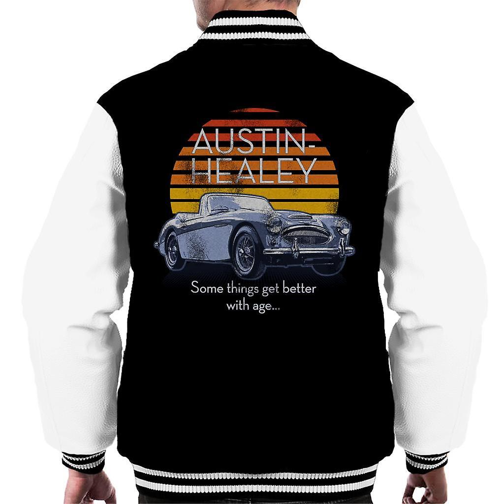 Austin Healey Some Things Get Better With Age British Motor Heritage Men's Varsity Jacket Black/White XX-Large