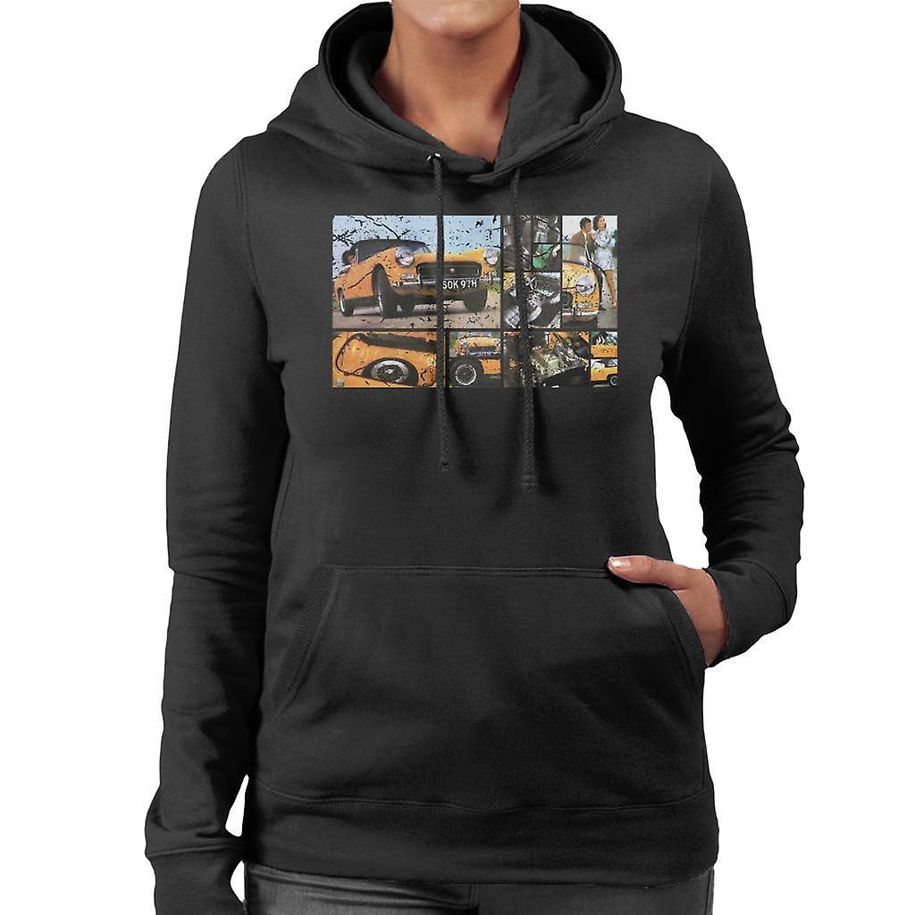 Austin Healey Sprite Mark IV Montage British Motor Heritage Women's Hooded Sweatshirt Black XX-Large