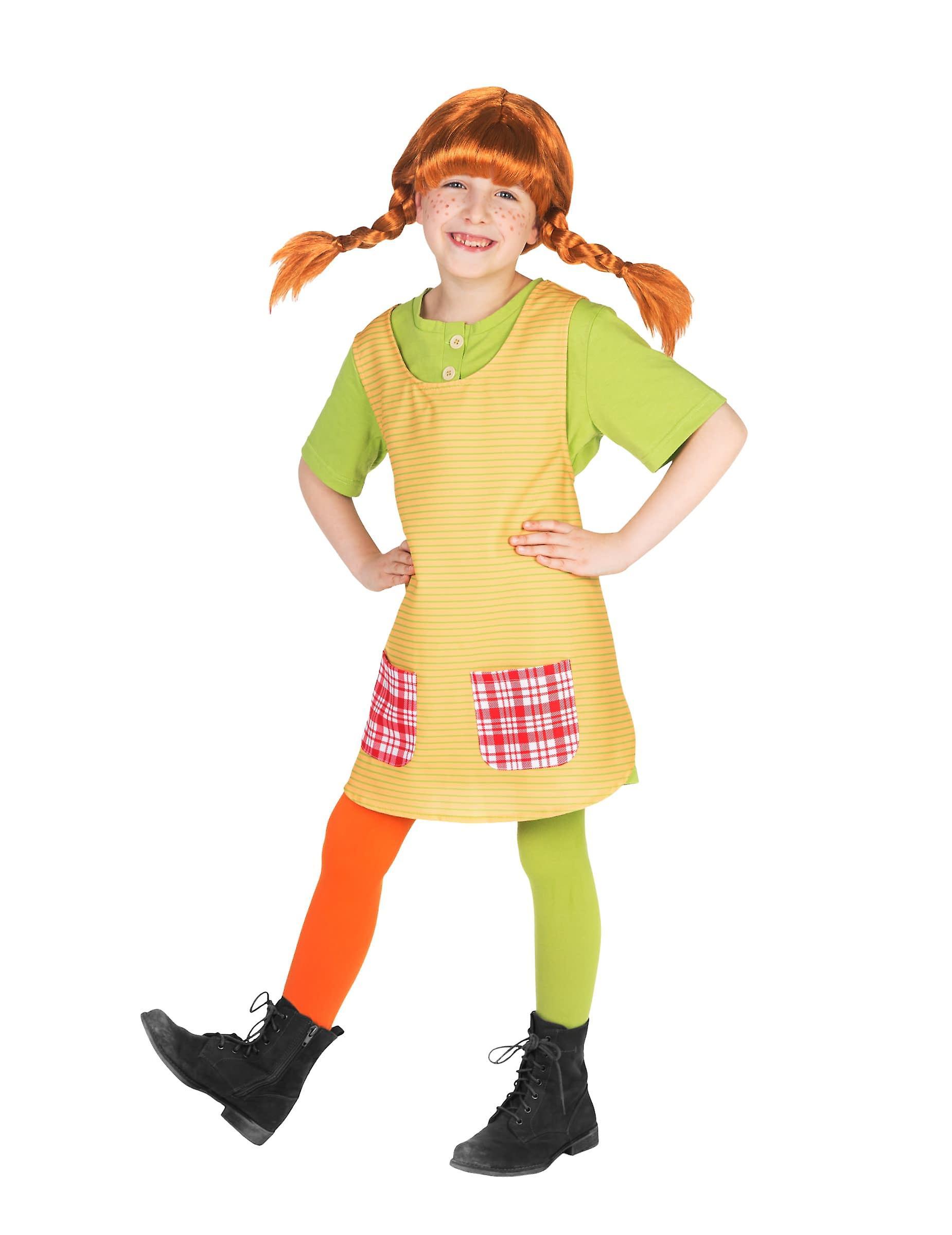 Characters Pippi Longstocking™ Costume For Girls green/yellow/red 3 To 4 Years