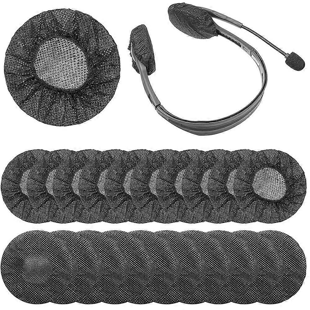 Scsrbsm 100 Pieces Hygienic Disposable Earpad Covers Headphone Earpad Covers for Most Headphones with 10-12cm Earpads (Black)