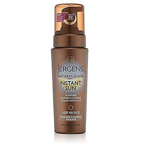 Jergens Natural Glow Instant Sun Sunless Tanning mousse, Deep bronze, 6 Oz