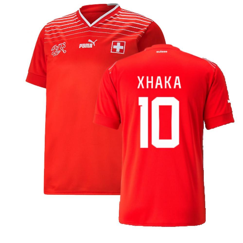 Puma 2022-2023 Switzerland Home Shirt (Xhaka 10) Red Large Adults