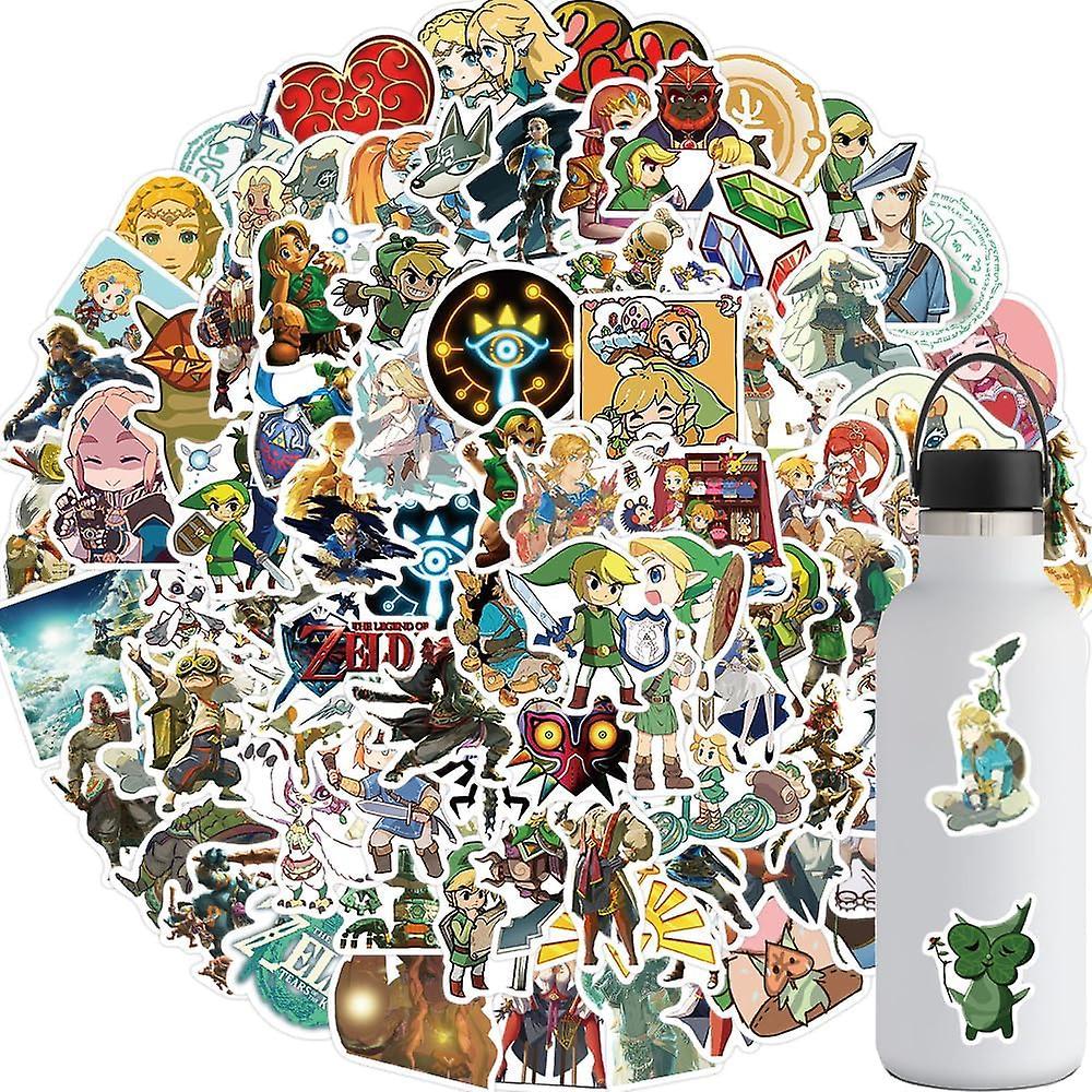 Heytea 100Pcs The Legend of Zelda Game Stickers Decals, Vinyl Waterproof Stickers Decals for Laptop Water Bottle Bike Skateboard Luggage Computer