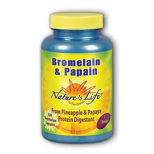 Nature's Life Bromelain & Papain,250/250 mg ,100 vcaps (Pack of 1)