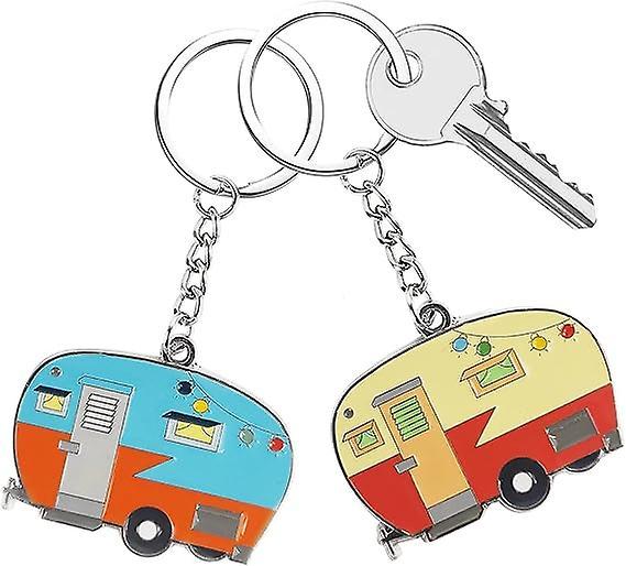 Xiti Camper Keychain Happy RV Camper Keyring RV Keychain Couples Keychain Set Camping Gifts for Men Women Teenager Camper Lover Travel Trailers Vac...