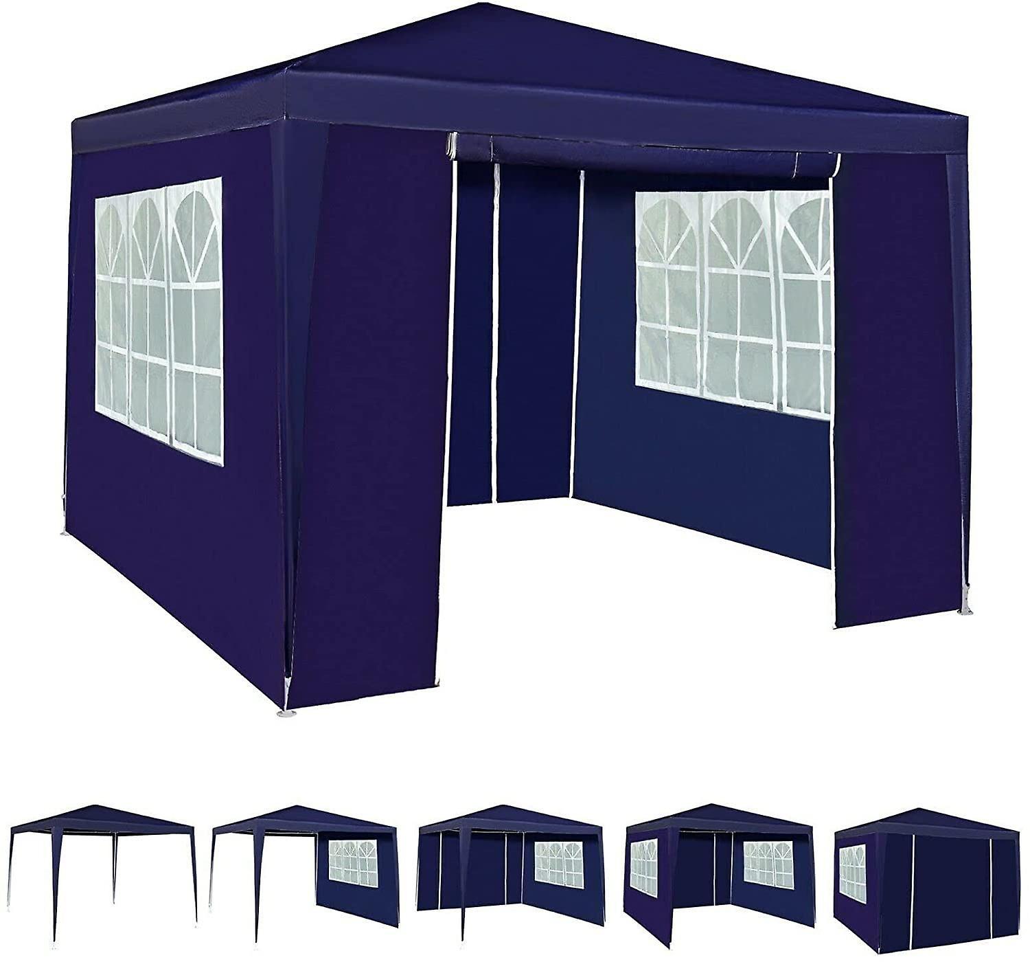 mcc direct 3x3m Gazebo with Side Panels Waterproof Steel Frame WS BLUE