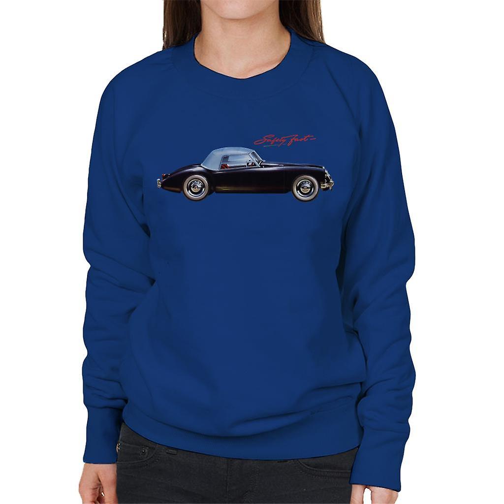 MG Safety Fast British Motor Heritage Women's Sweatshirt Royal Blue Small