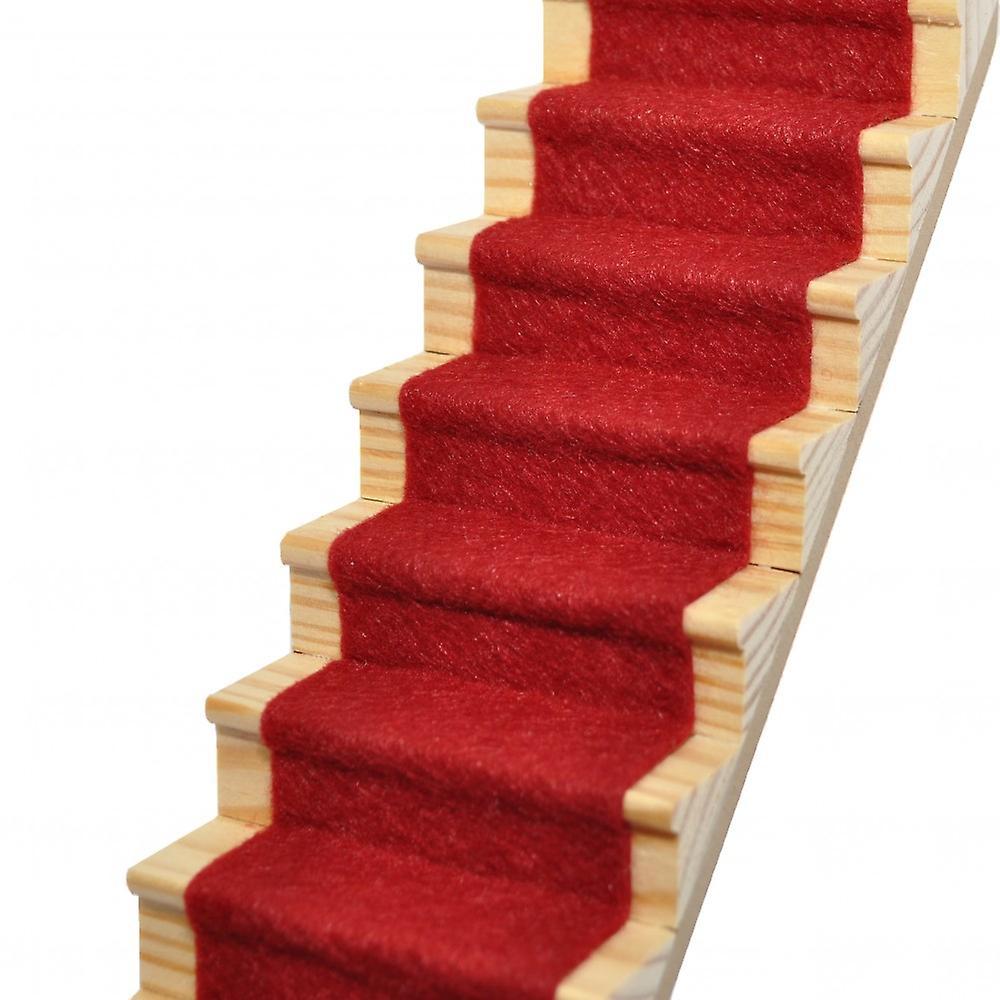 Melody Jane Dolls Houses Dolls House Garnet Red Wool Mix Stair Carpet Runner Self Adhesive 1:12 Flooring