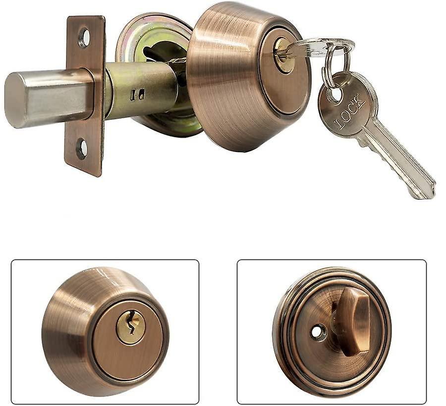 Slowmoose Stainless Steel Dead Bolt Door Lock Red bronze