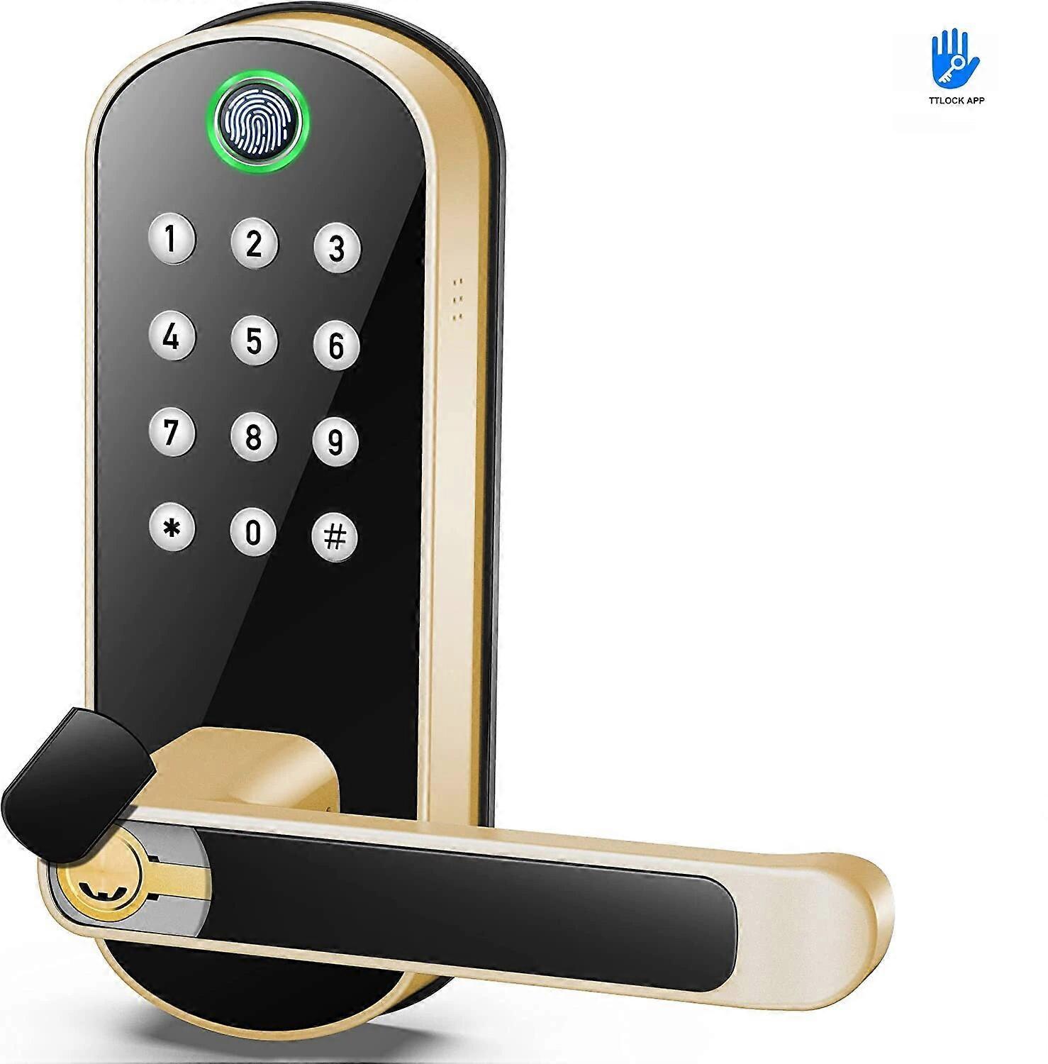 Redkid Electronic door lock with Password Fingerprint Door Lock, Biometric Door Lock, Keypad Entry Door LockDigital smart door lock gold Other