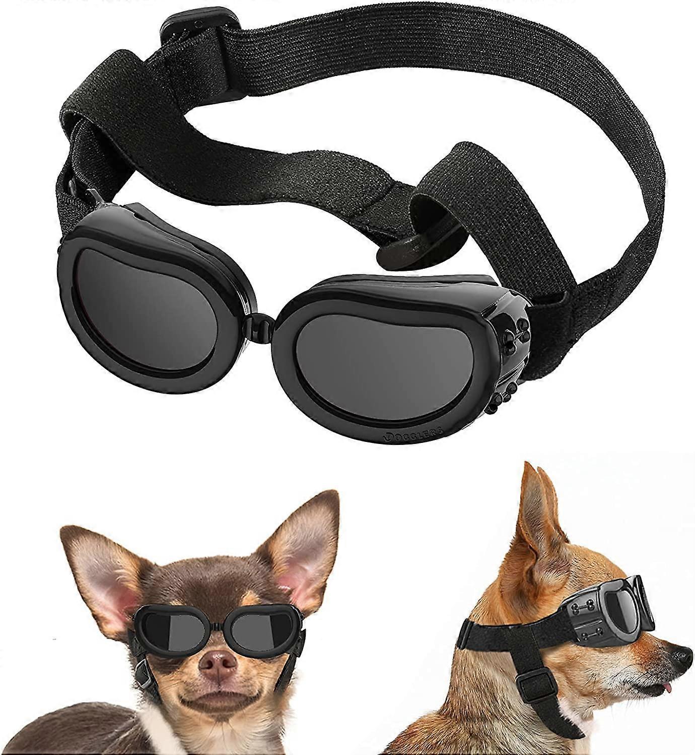 Phwj Dog Sunglasses UV Protection Goggles, Dog Windproof & Anti-Fog Goggles & Waterproof Dog Goggles With Adjustable Elastic Strap For Small Dogs -..