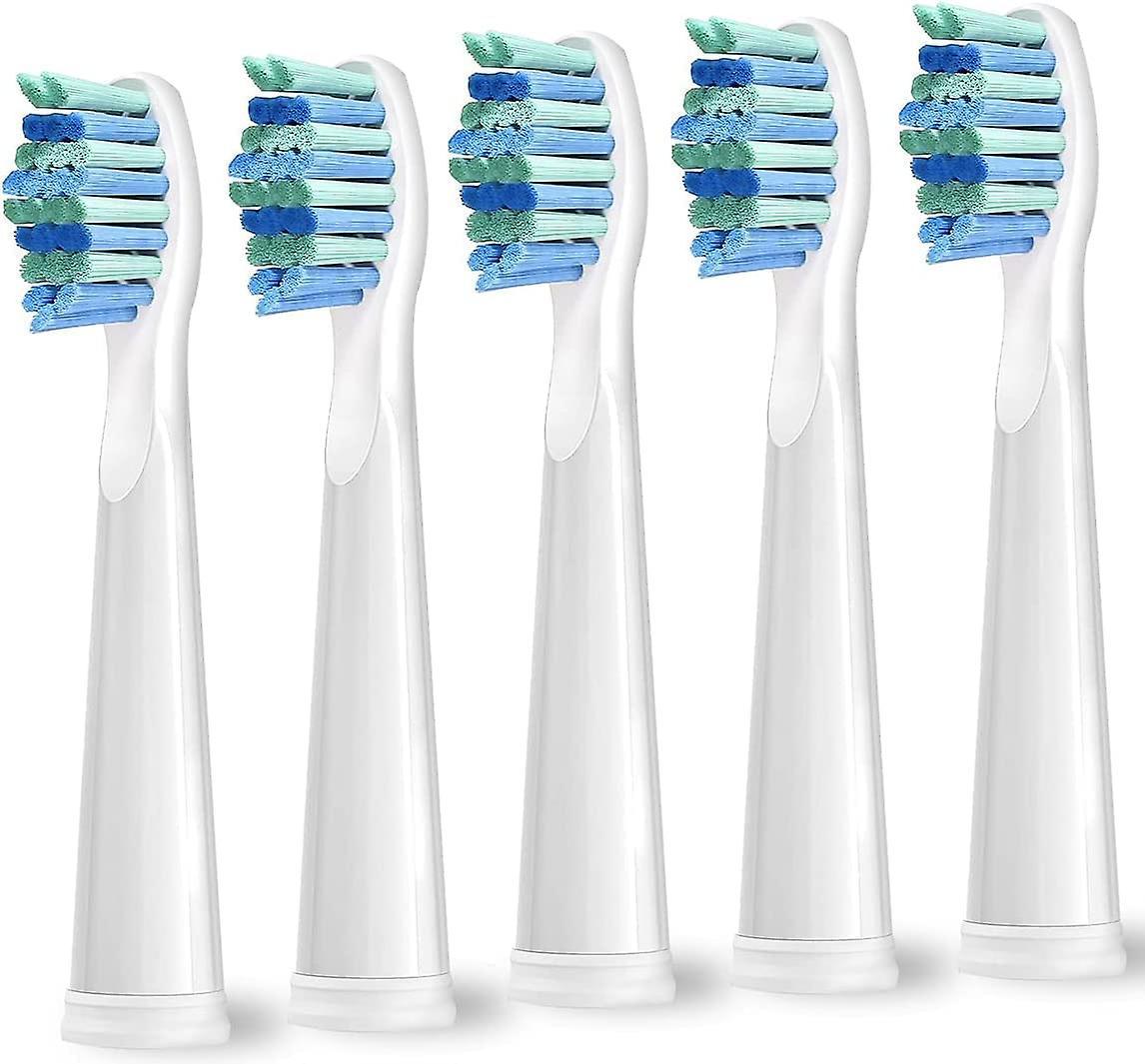 Augro Replacement Toothbrush Heads, Compatible With Fairywill Fw-507/508/551/917/959,fw-d1/fw-d3/fw-d7/fw-d8, White, 5 Count