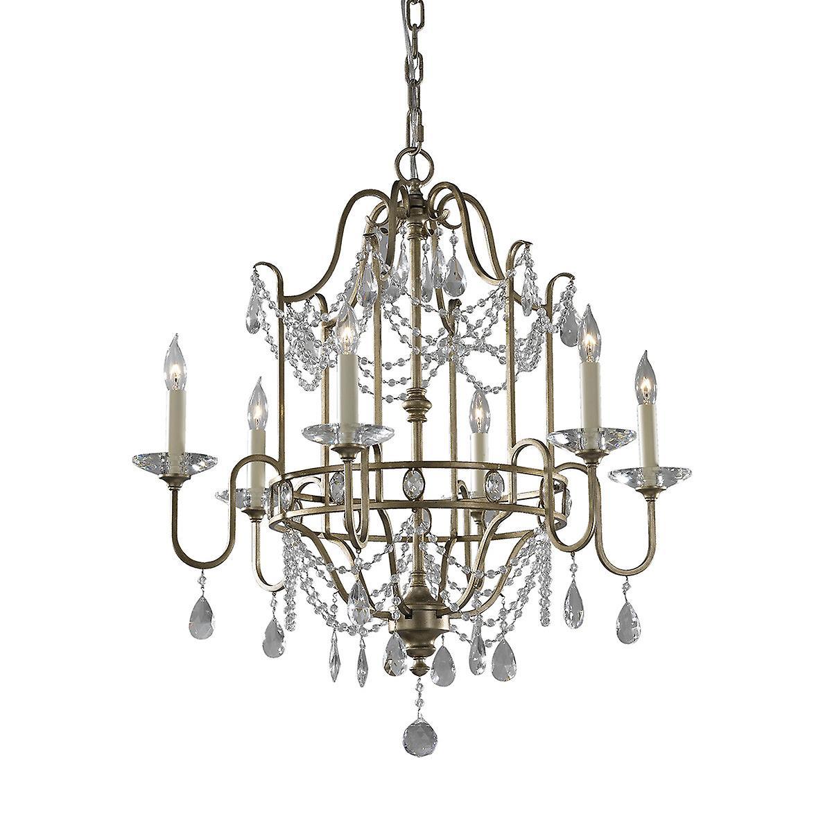 Gianna 6 Light Chandelier Silver Finish E14