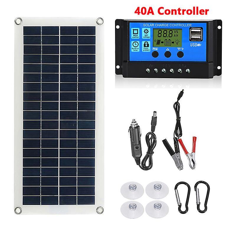 Bolongking 100W Solar Panel Kit Complete 12V Dual USB With 30-60A Controller Solar Cells for Car Yacht RV Boat Moblie Phone Battery Charger Kit1-40...