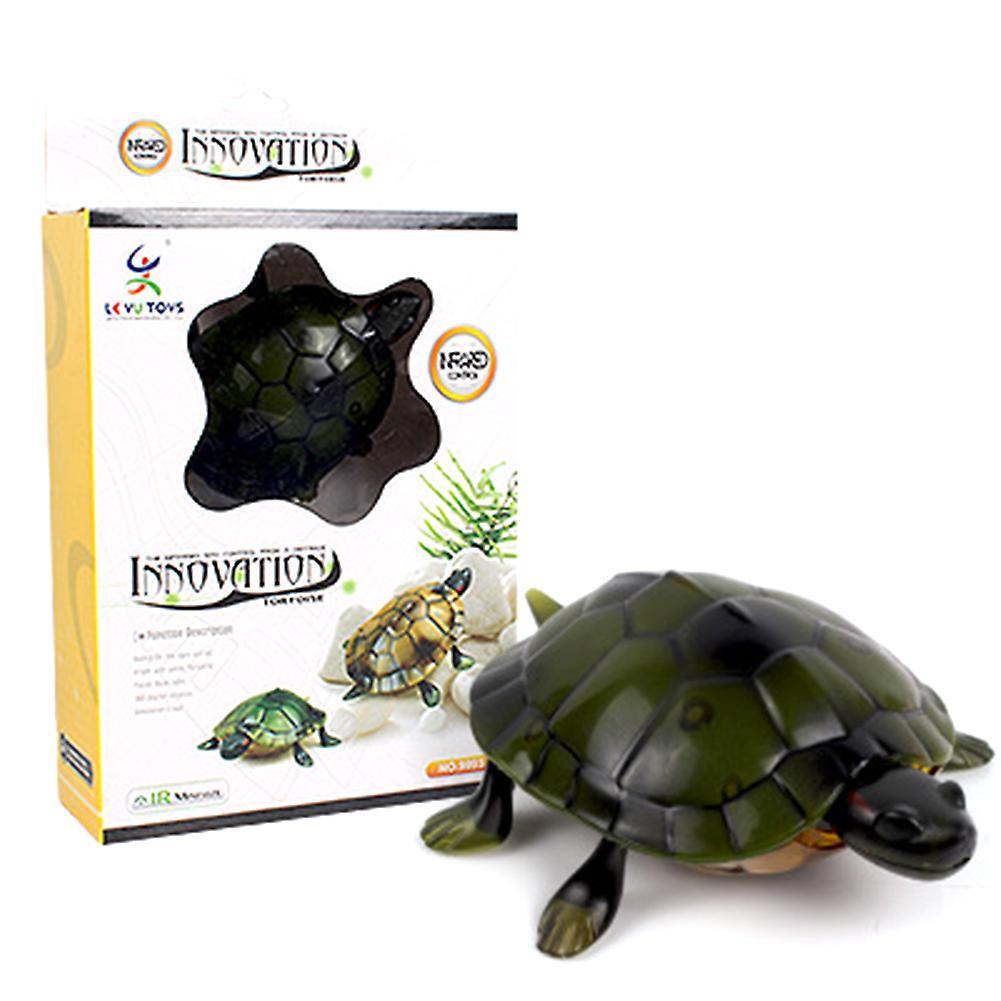 Haloppe Simulation Infrared Remote Control Electric Luminous Turtle Robot Kids Toy Gift Green