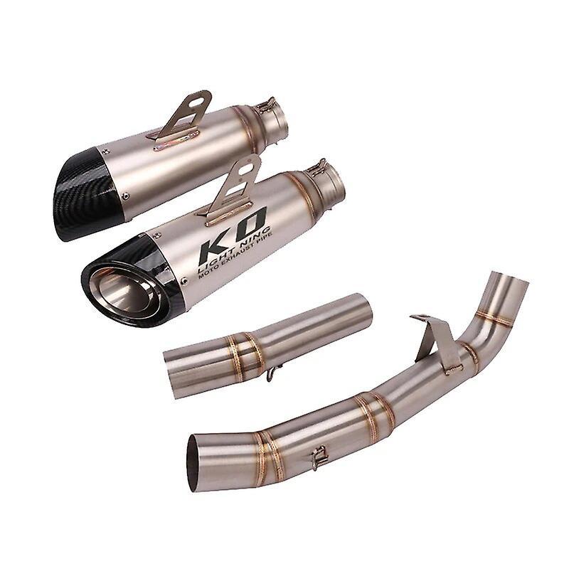 Loerss For Kawasaki Z1000 2007 2008 2009 Slip On Motorcycle System Mid Link Pipe Escape 51mm Exhaust Mufflers Tube Left & Right Side A