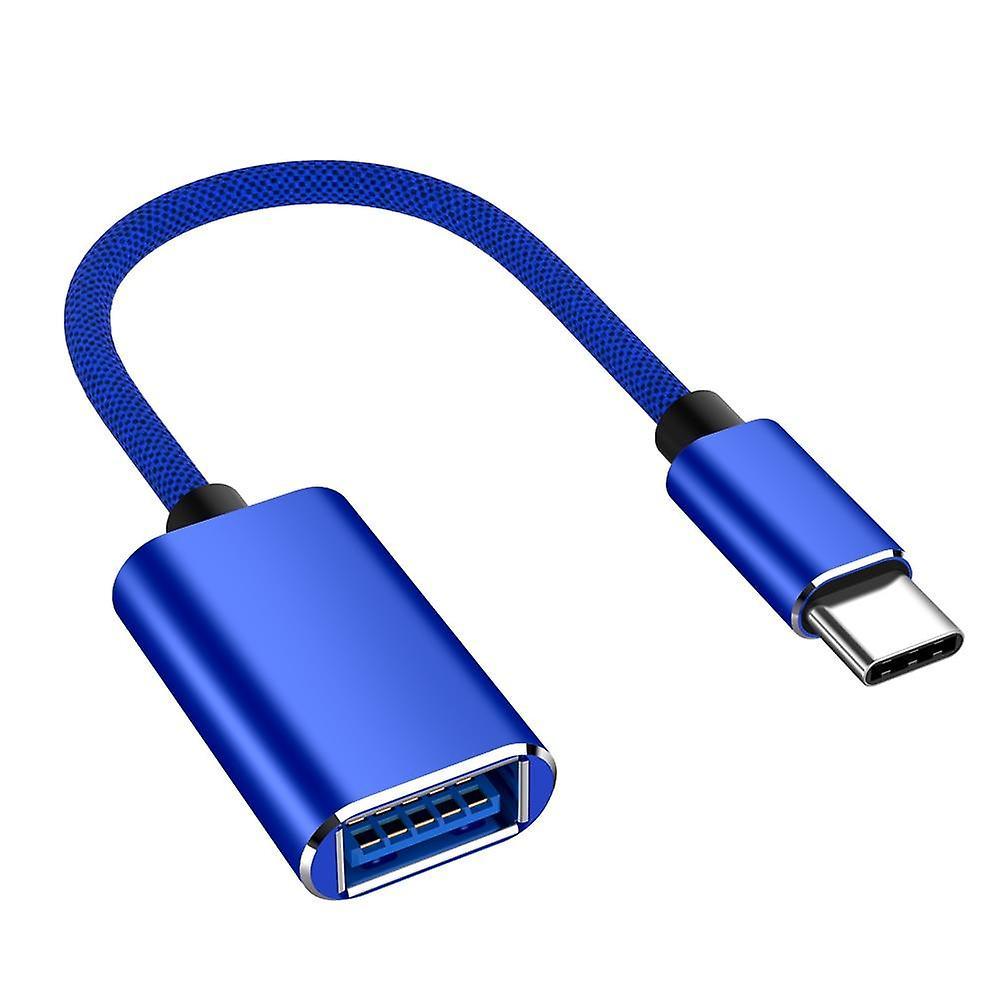 Slowmoose C Type Usb 3.0 Otg Adapter Cable, Male To Female Converter Data Sync Otg BLUE