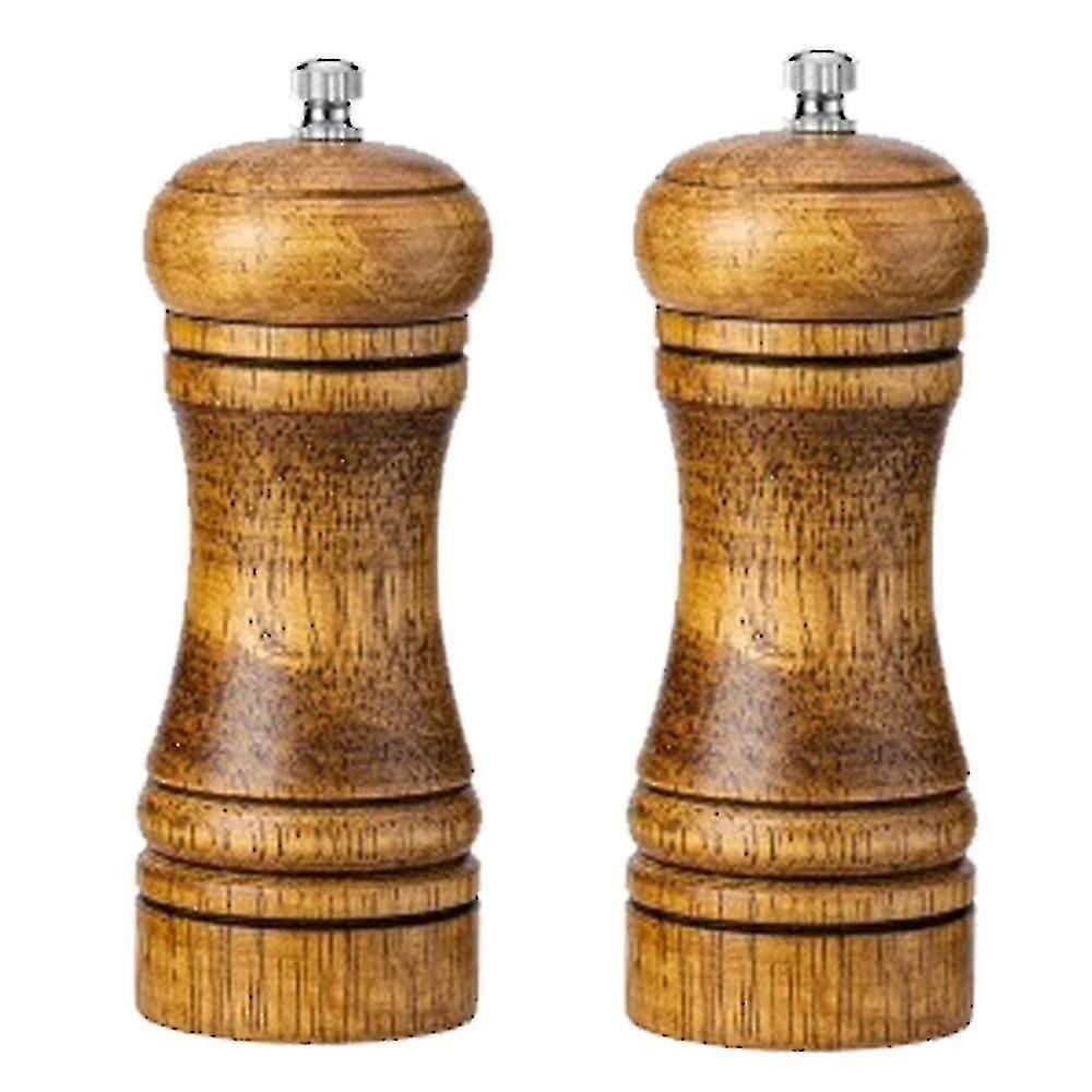 Tianzun Salt And Pepper Grinder Mill Spice Shaker Solid Wood With Adjustable Ceramic Grinder Kit 2pcs