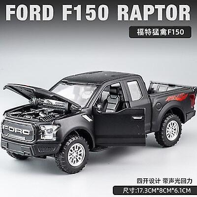 1:32 Ford Raptor F150 Pickup Alloy Car Model Diecasts Metal Toy Off-road Vehicles Car Model Collection Sound And Light Kids Gift Toy Cars Black