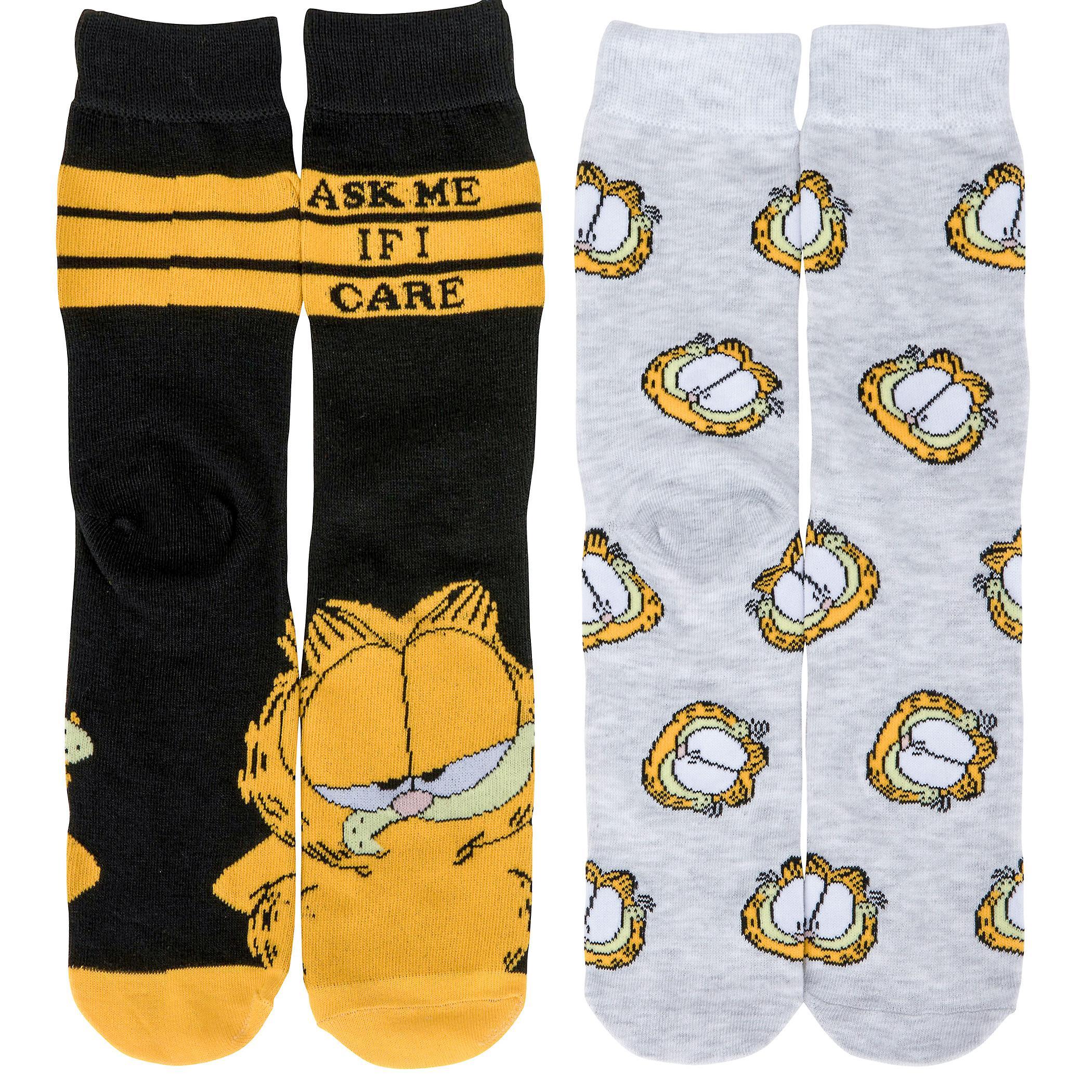 Cartoons Garfield Icons Men's Crew Socks 2-Pack Multi-Color