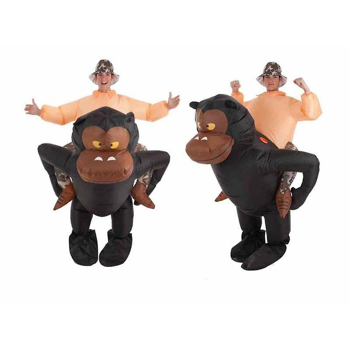 BigBuy Carnival Costume for Adults Gorilla M/L (4 Pieces)