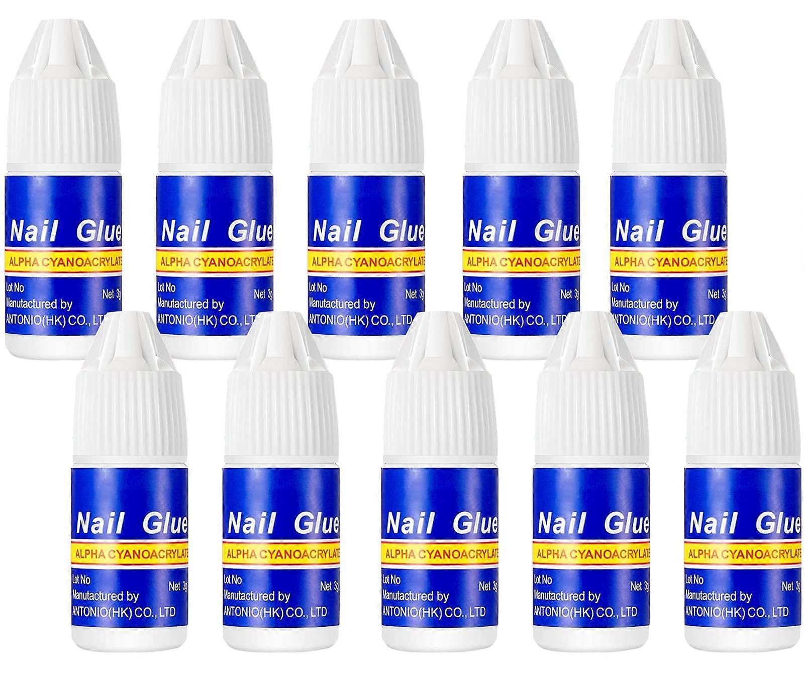 Aiyuego 10 PCS Extra-Strong Nail Glue, Quick Dry Super Strong Nail Tip Adhesive Bond Glue Adhesive Salon for Applying Artificial Nail Tips Manicure...