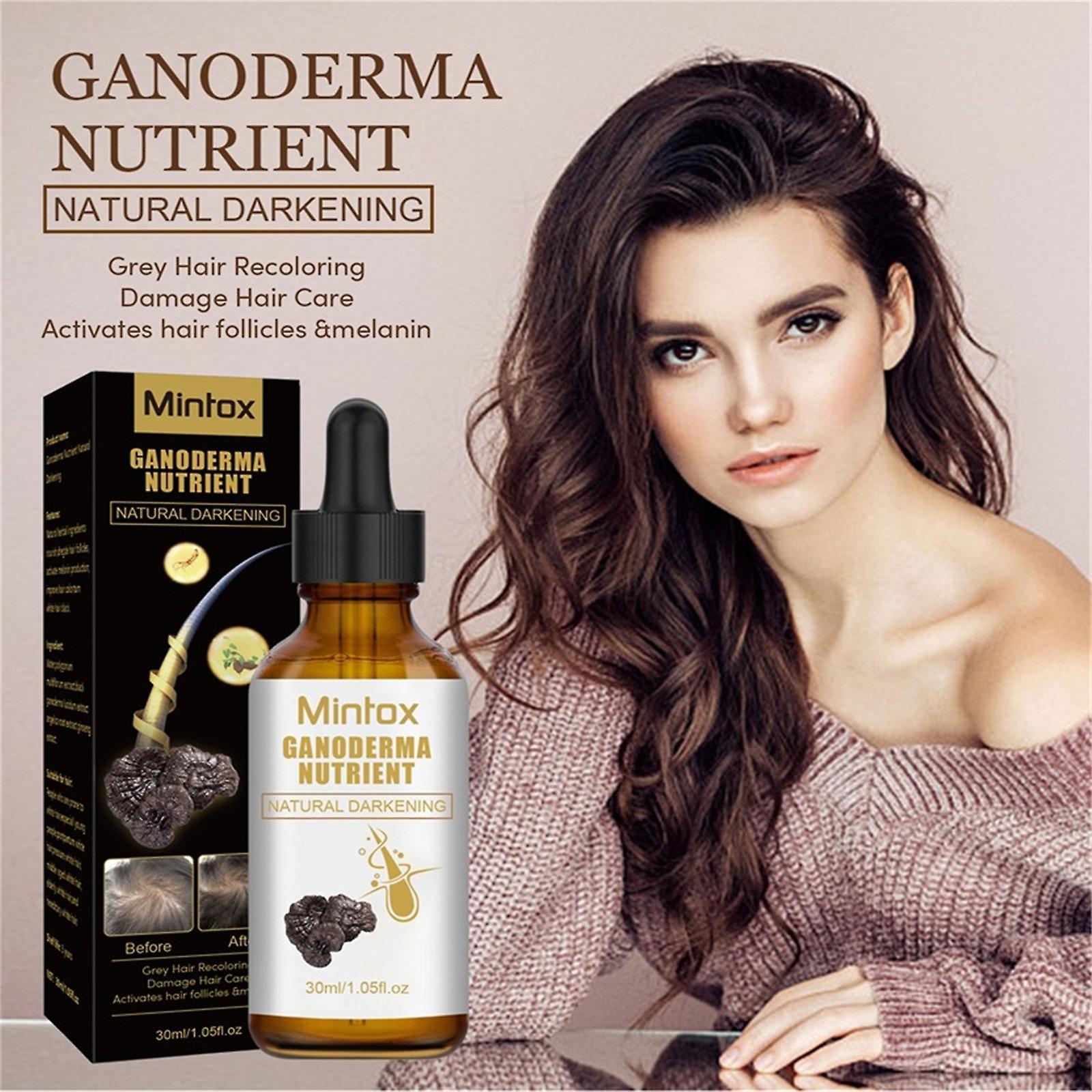 Gaoguan -Greying Hair Serum, -Greying Hair Serum, Hair Serum, Ganoderma Nutrient Natural Darkening, Thicker, Fuller, Healthier 30ml Black