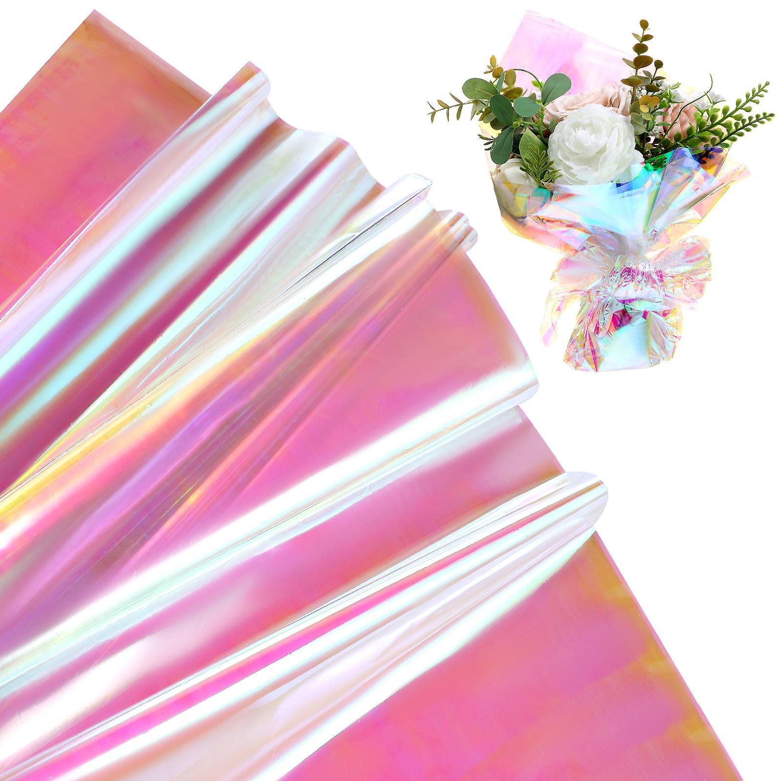 Tinksky 40 Sheets Paper Wrap Packing Iridescent Films Flowers Cellophane Packings Cellophane Wrap Gift Cellophane Wrap Bouquet