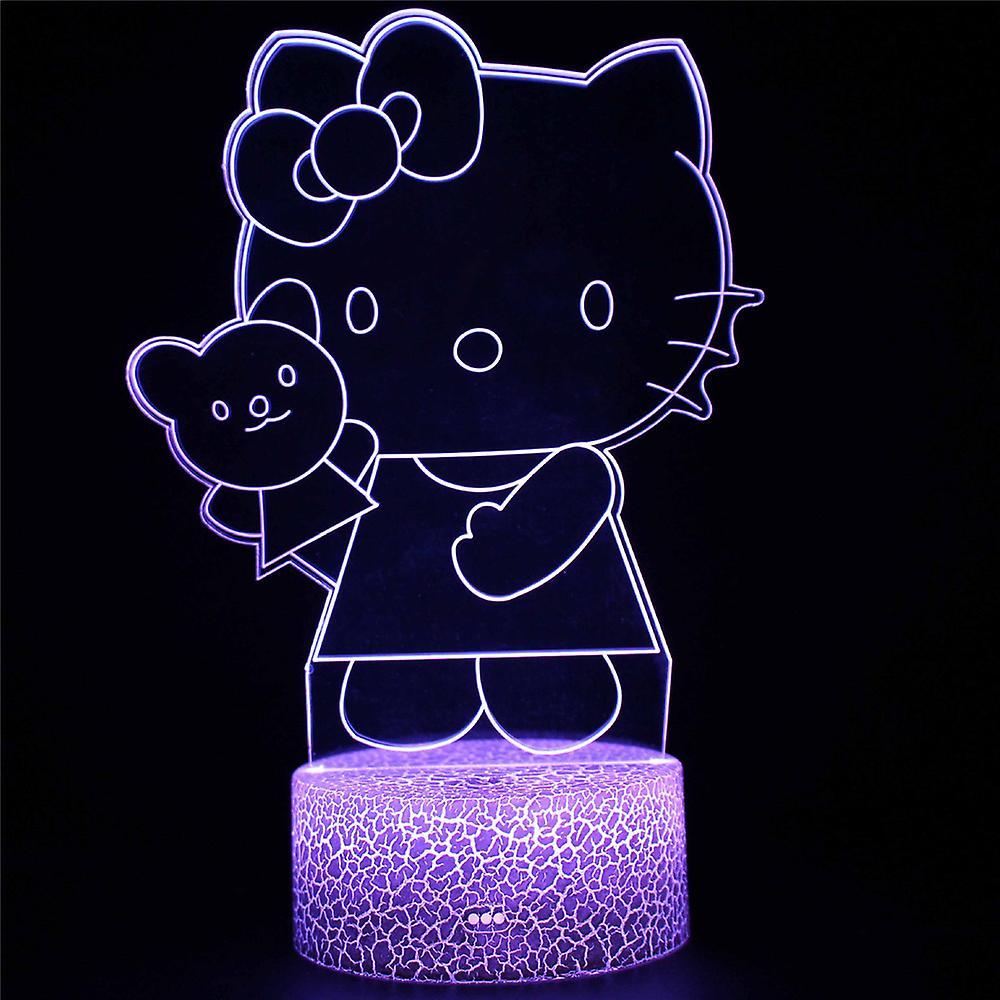 Mylight 3d Hello Kitty Night Light 7 Colours With Touch Control Bedside Table Lamp Gifts D