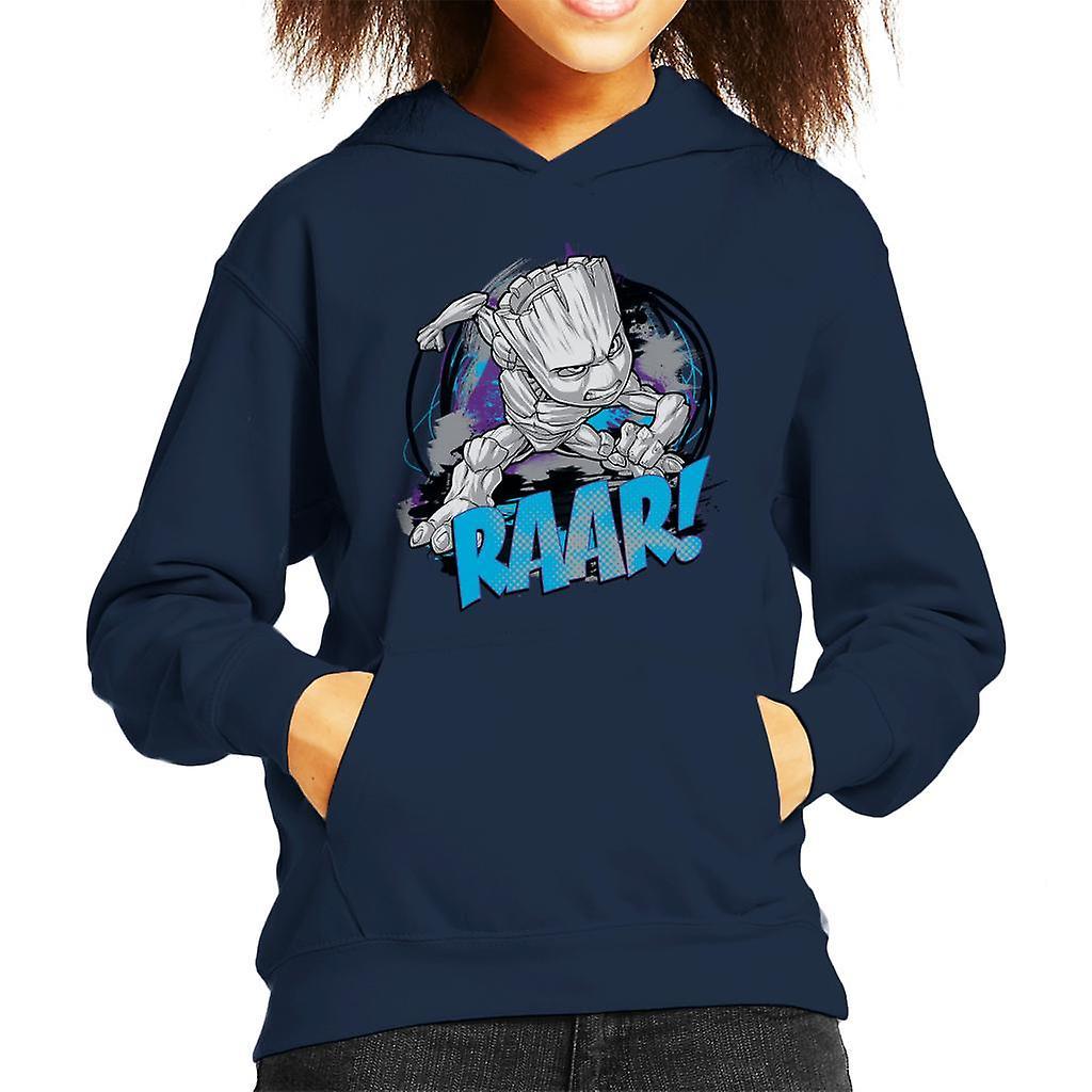 Marvel Guardians Of The Galaxy Groot Raar Kid's Hooded Sweatshirt Navy Blue Large (9-11 yrs)