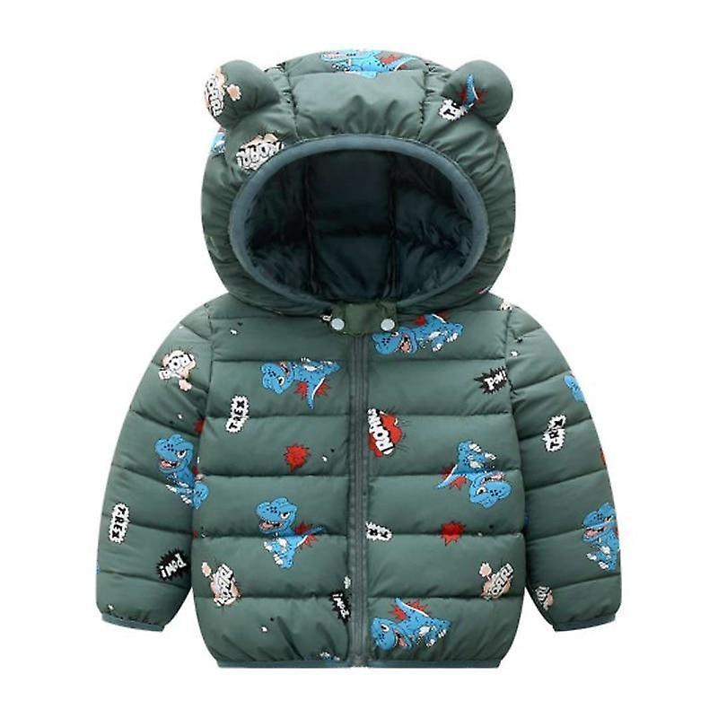 Slowmoose Autumn Winter Newborn Baby Clothes For Baby Jacket Dinosaur Print Outerwear 9M / Green-173