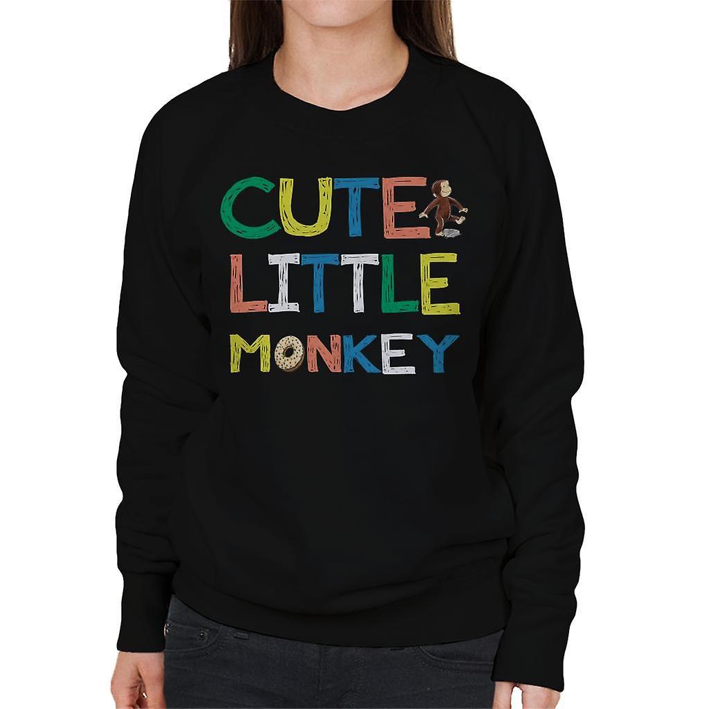 Curious George Cute Little Monkey Women's Sweatshirt Black XX-Large