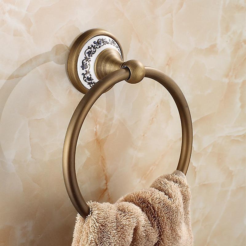 Slowmoose Antique Brass Wall-mounted Hardware Set -toilet Paper-holder Towel Ring