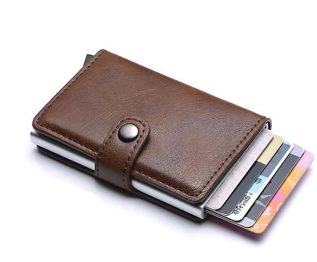 Best Trade Brown RFID Protection Wallet Card Holder 5st Card (Genuine Leather)