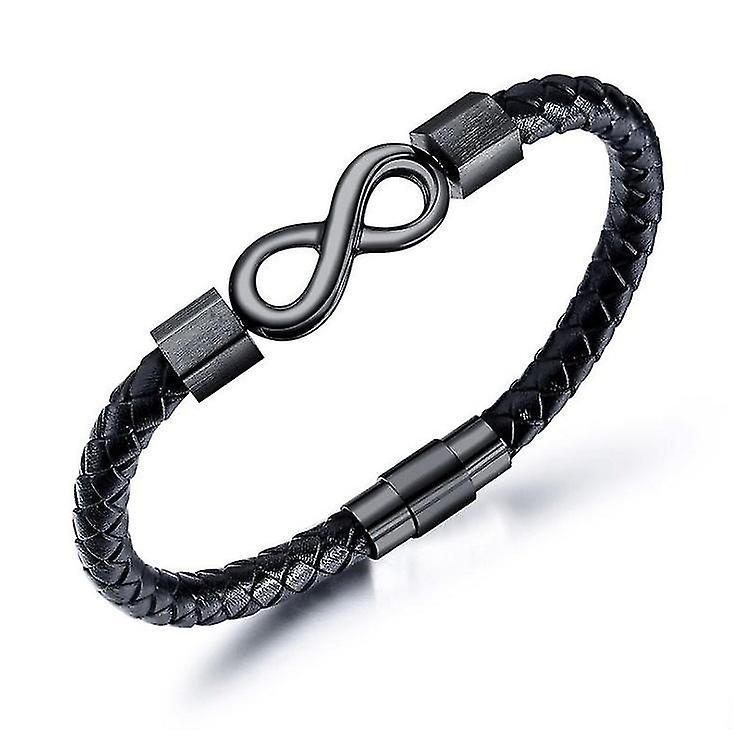 To My Man, Infinity Leather Bracelet Husband Gifts From Wife I Love You Forever And Always Bracelet Boyfriend Anniversary -acgiv Black