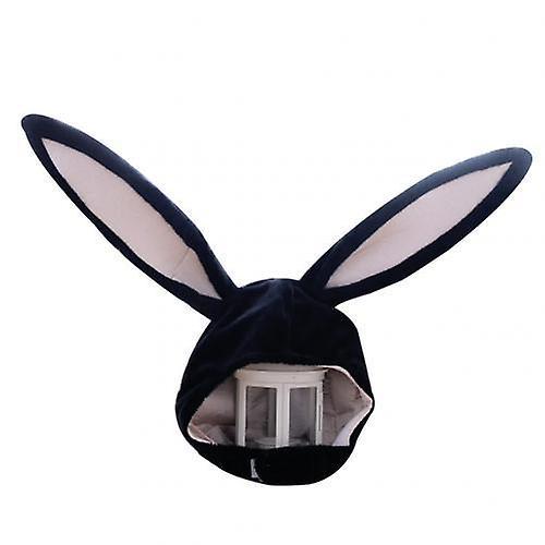 Slowmoose Rabbit Ear Design Hat-warm, Hook And Loop Closure Black