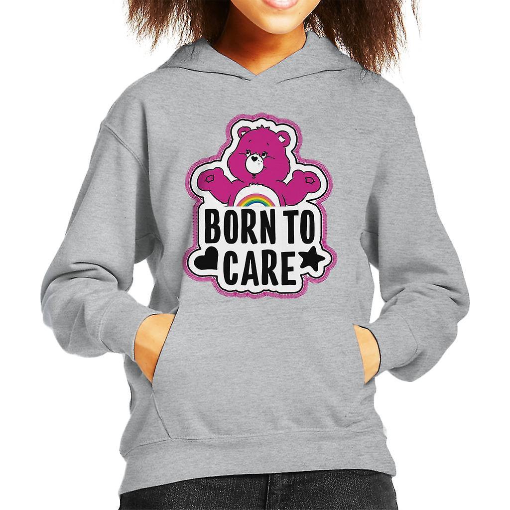 Care Bears Cheer Bear Born To Care Kid's Hooded Sweatshirt Heather Grey Large (9-11 yrs)